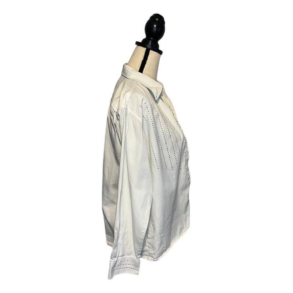 Infinity Fashions Open Front Jacket Womens Sz Small White Rhinestones w/ Pocket - Picture 2 of 7